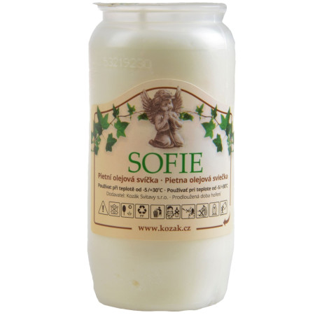 detail Sofie hřbitovní svíčka olejová 100g 9,5cm - 1,5 dne Bílé (30)