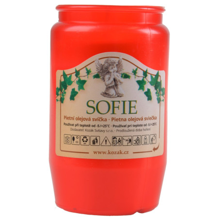 detail Sofie hřbitovní svíčka olejová 100g 9,5cm - 1,5 dne Červené (30)