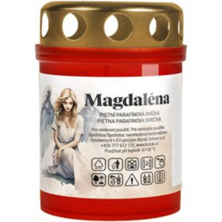 detail Sofie hřbitovní svíčka plastová MAGDALÉNA s víčkem 75g, v.8,8cm (18)
