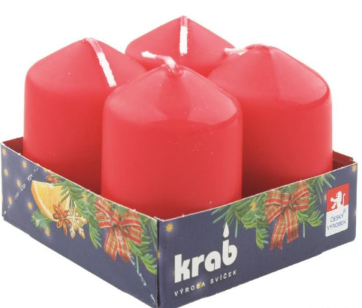 chi tiết Krab svíčky na adventní věnce 4ks červená