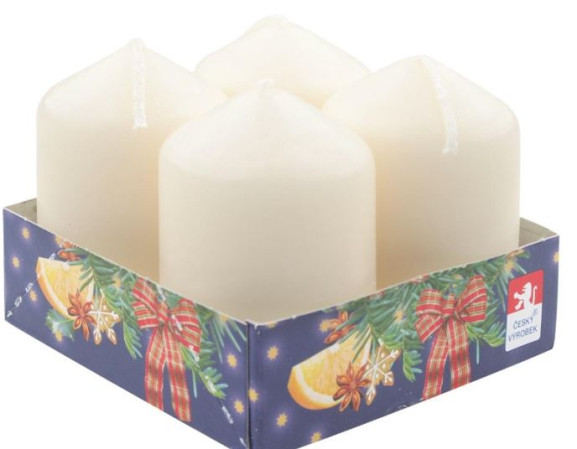 detail Krab svíčky na adventní věnce 4ks krémová