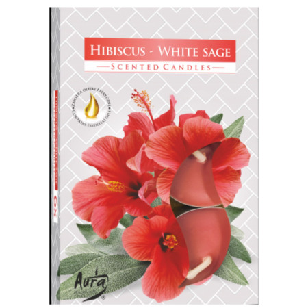 detail Bispol čajové svíčky 6ks Hibiscus - White sage