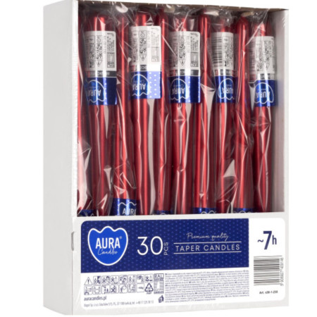 detail Bispol / Aura Svička stolní S30 - 1 Metalic Red (30)