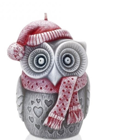 chi tiết Bartek Winter Owl svíčka100 195g červený