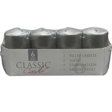detail Eshop - Bartek adventní svíčky 4ks Slupek 40x70 - Metalik Stříbrné (26)