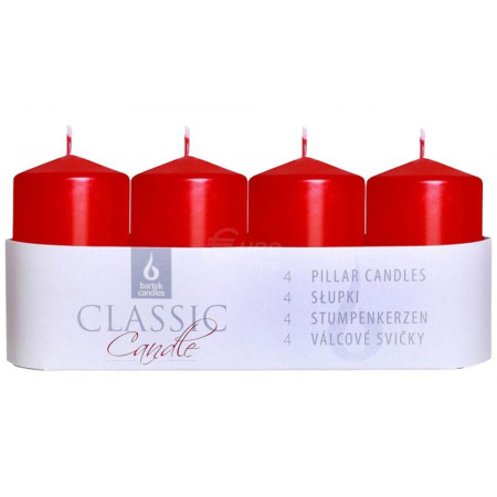 chi tiết Eshop - Bartek adventní svíčky 4ks Slupek 40x70 - Metalik Červené (26)