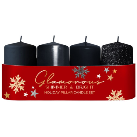 chi tiết Bartek adventní svíčky Glamorous 4ks 40x70 Black Mix (26)