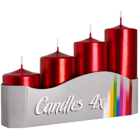detail Bispol adventní svíčky 4ks schody SW50/4 - Metalic Red (6)