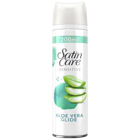 chi tiết Gillette satin care gel 200ml - Aloe Vera (Sensitive)