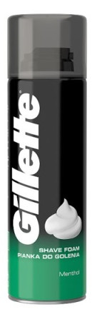 detail Gillette pěna na holení 200ml Menthol zelený