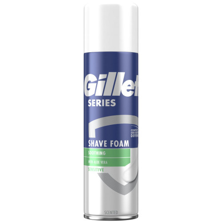 chi tiết Gillette Series pěna na holení 250ml - Soothing Sensitive (Aloe Vera)