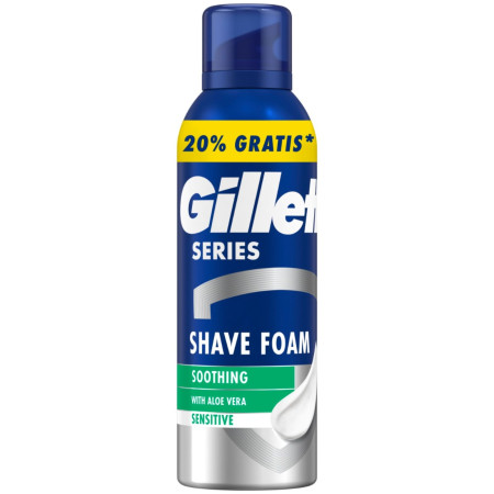 detail Gillette Series gel na holení 200+40ml Sensitive Aloe Vera