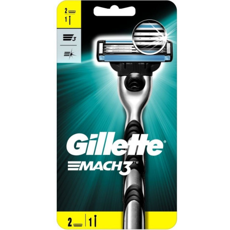 detail Gillette mach3 (strojek + 2hlavice/bal)