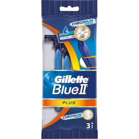 detail Gillette blue II plus strojky 5ks Chromium