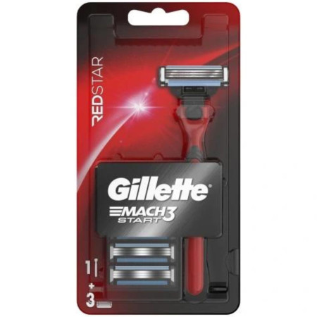 chi tiết Gillette mach3 Start strojek + 3 náhradní Red
