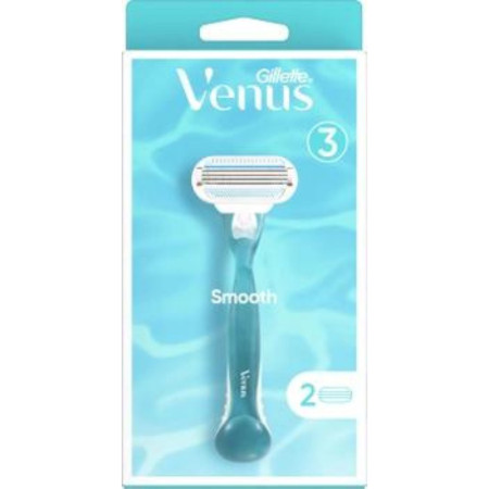 detail Gillette holítka Venus 3 Smooth - strojek + 2 hlavice