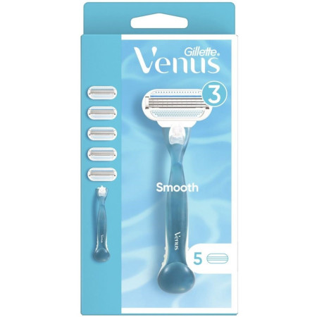 detail Gillette holítka Venus 3 Smooth - strojek + 5 hlavice