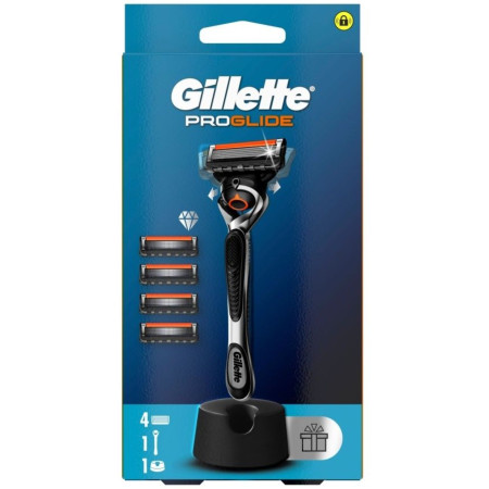 detail Gillette Proglide 1 strojek + 4 hlavice + stojan