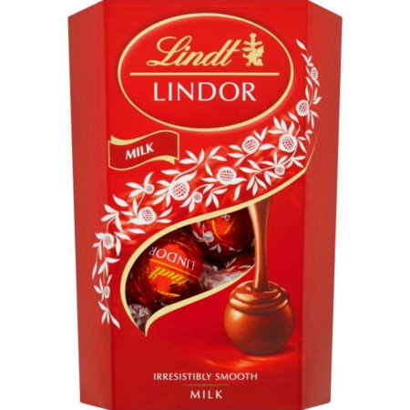detail Lindor 200g bonboniéra Milk (červený) (8)
