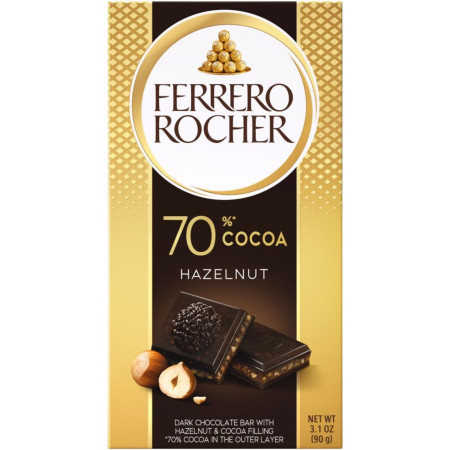 detail Ferrero Rocher čokoláda 90g tablet Dark Hazelnut 70% Cocoa (8)