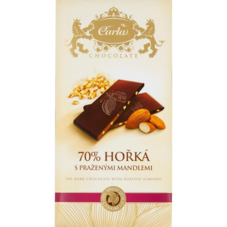 chi tiết Carla 80g Hořká čokoláda + mandle pražená 70%