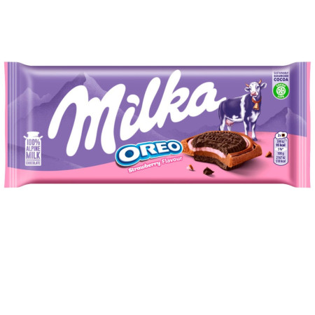 detail Milka 92g čokoláda Oreo Sandwich Strawberry (16)