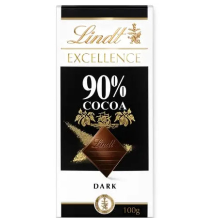detail Lindt Excellence 100g čokoláda 90% Cocoa Dark (20)