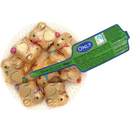 chi tiết Velikonoční zlatí zajíci v síťce 100g mléčná čokoláda IT - Žlutá barva (22)