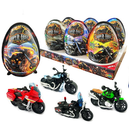 chi tiết Vajíčko plastové XXXL 25g 4v1 Super Fast Motorcycle 17,5cm (6)