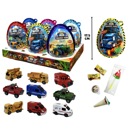 chi tiết Vajíčko plastové XXXL 25g 4v1 Trucks team (6)