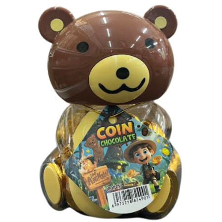 detail E-SHOP P-Coin Chocolate 100ks x 2,4g pokladničky Bear (12)