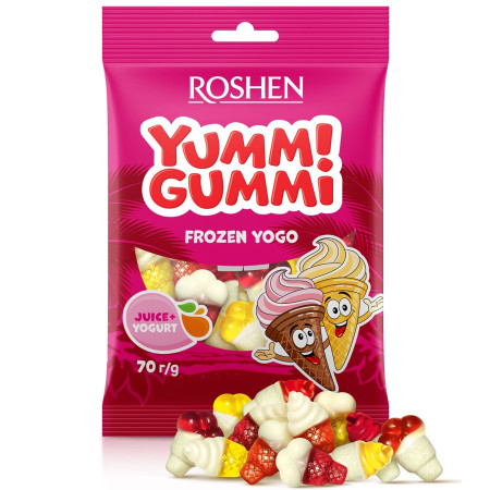 detail Roshen Yumm Gummi 70g želé Frozen Yogo (Zmrzlina) (22)