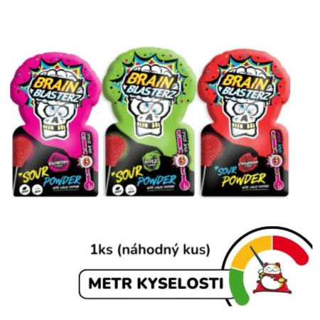 detail Brain Blasterz Sour Powder with Lolly Dipper 10g lizátko - Mix Ovoce (30)