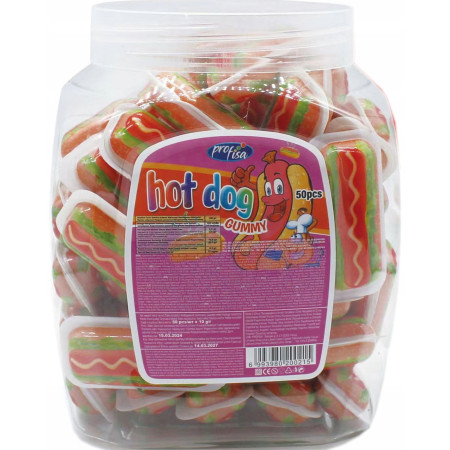 chi tiết Profisa Gummy Candy 50ks x 10g želé Hot Dog (50)