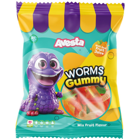 chi tiết Avesta želé 80g Worm Gummy (12)