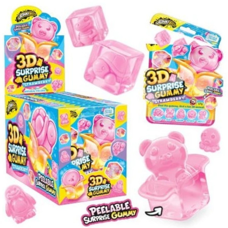 detail JohnyBee 3D Surprise Gummy 57g Peelable Strawberry želé (12)