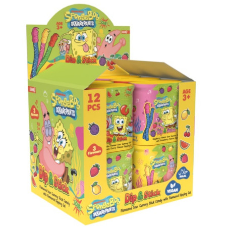 detail ESHOP - Dip & Stick 50g Sponge Bob želatinové tyčinky s příchutí melounu (12)