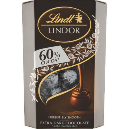 detail Lindor 200g bonboniéra extra dark 70% černá (8)