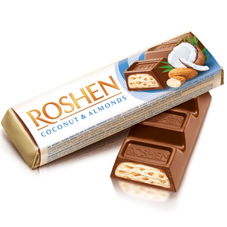 detail Roshen tyčinka s Mandlemi a Kokosem 30g/29g/38g (30)