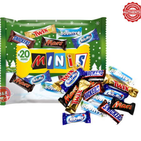 chi tiết Minis Winter sáček 400g Mix čokodádů (Mars, bounty, snickers, twix, milkyway)