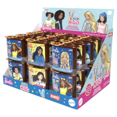 chi tiết DIP´N GO! 55g Tyčinky Barbie Blueberry Milkshake Display (24)