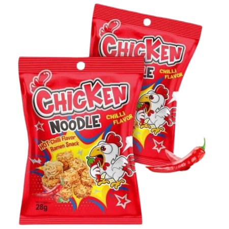 chi tiết Chicken Noodles Snack 28g Chilli červený obal (30)
