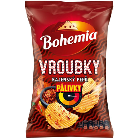 detail Bohemia chips 120g vroubky Kajesnký pepř pálivky (18)