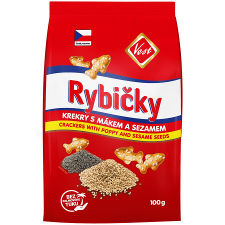 detail Vest Rybičky 100g krekry s mákem a sezamem (16)