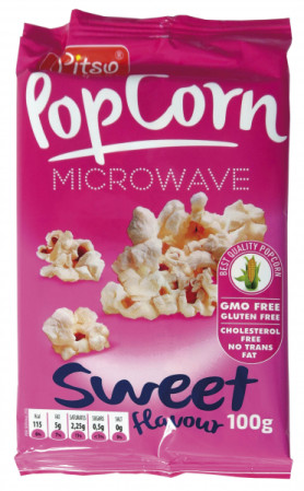 detail PITSO Popcorn do mikrovlnky 100g sladký (15)