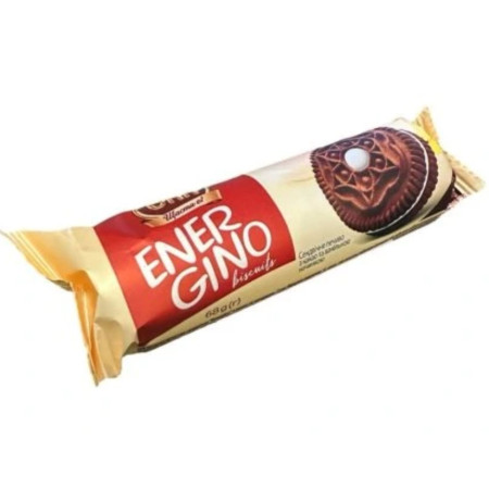 detail Energino 68g sušenky kakaové sušenky s náplní vanilky (48)