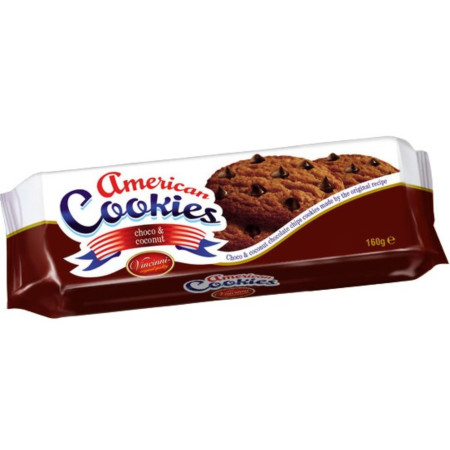 chi tiết Vincinni American Cookies sušenky 160g Choco and Coconut (15)