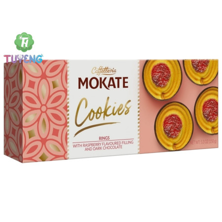 chi tiết Mokate 150g sušenky Cookies Rings Raspberry Dark Chocolate (16)
