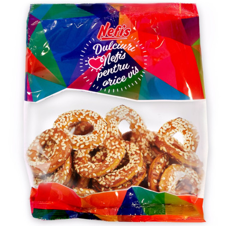 detail Nefis Rings Sesame 120g sušenky se sezamem (10)