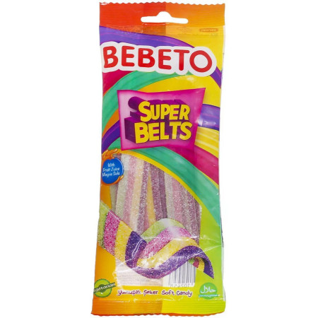 detail Bebeto Pendreky 75g (tkaničky) - Super Belts Mix Ovocný (12)